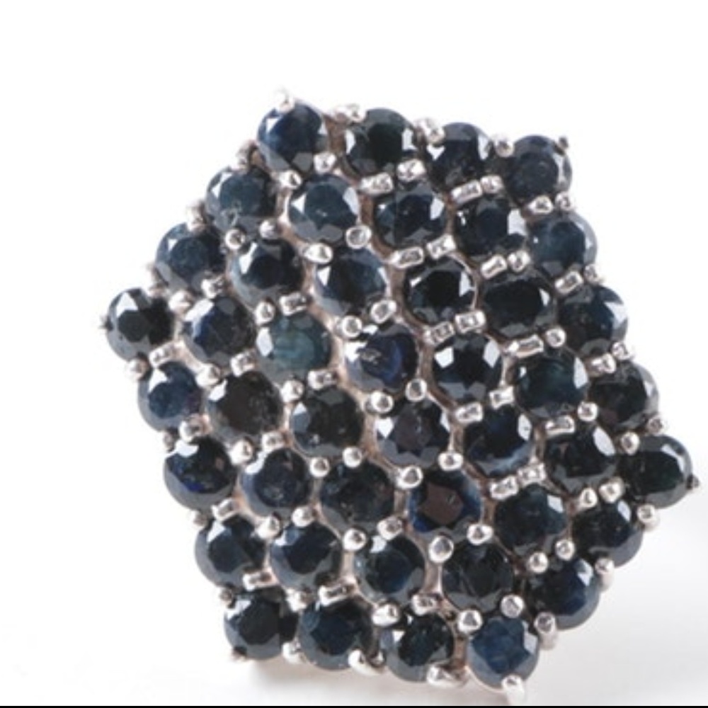 Sterling Silver Black Sapphire Ring